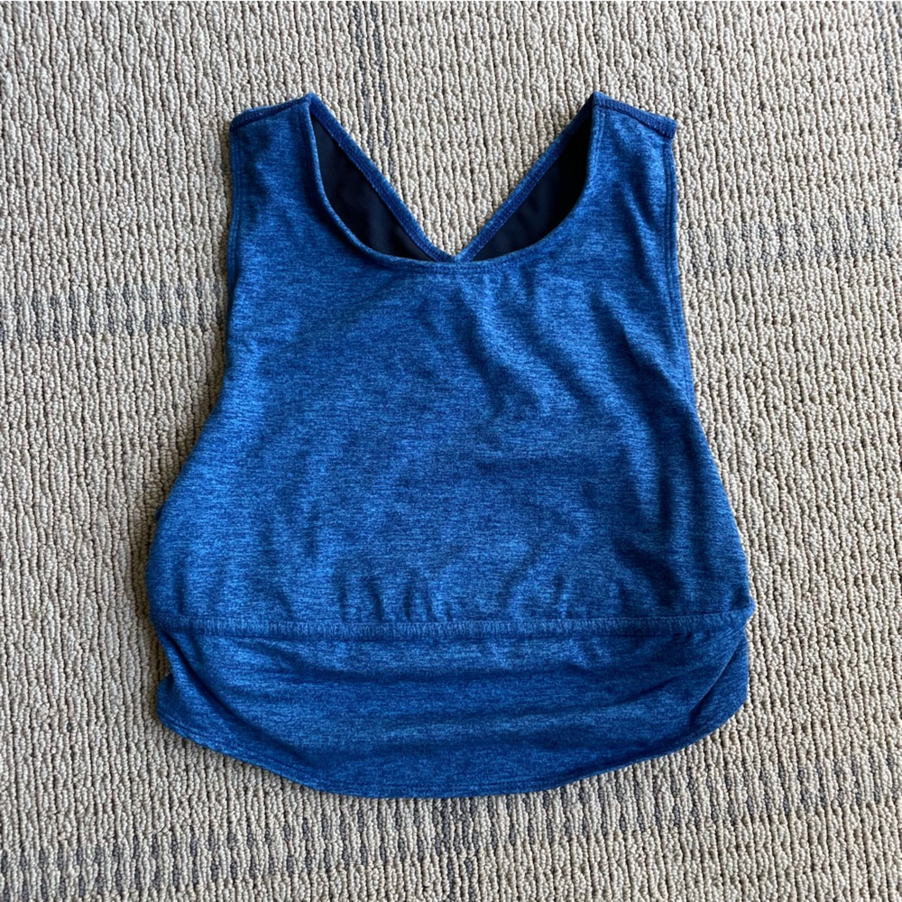 Blue Free People Long Line Bra Top